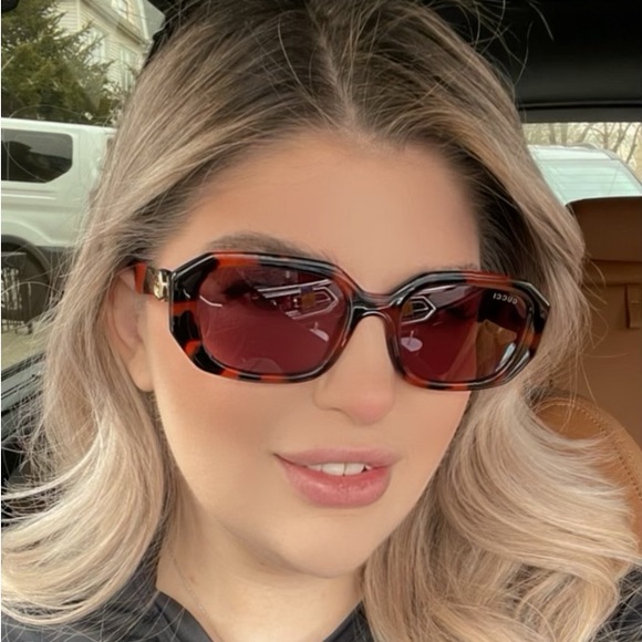 GUCCI GG1535S 005 TORTOISE ORANGE VIOLET LENS AUTHENTIC SUNGLASSES - Picture 3 of 16